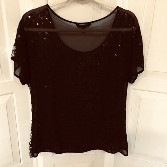 Express Black and Silver Sequin Top - Picture 12 of 15